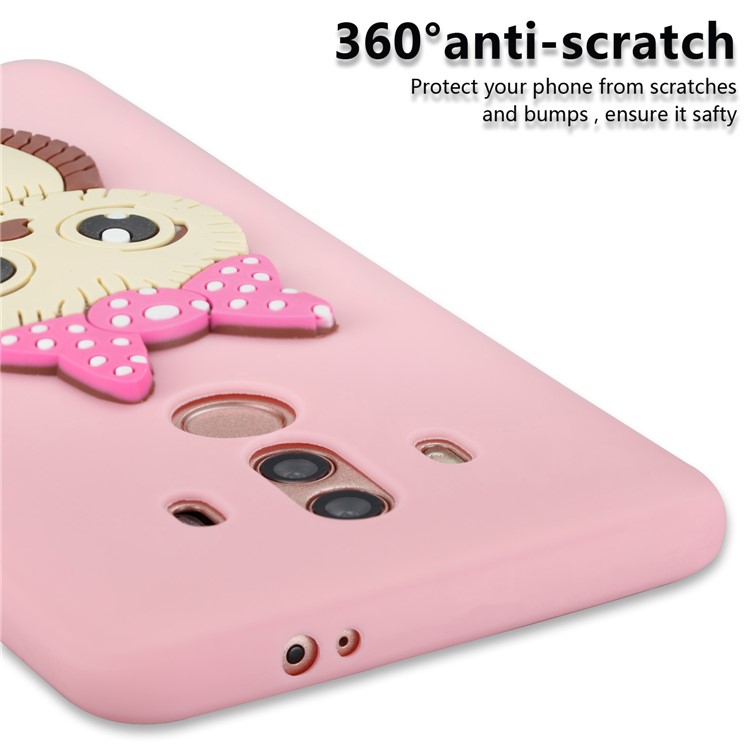 Lovely Female Owl Pattern TPU Phone Casing for Huawei Mate 10 Pro - Pink-2