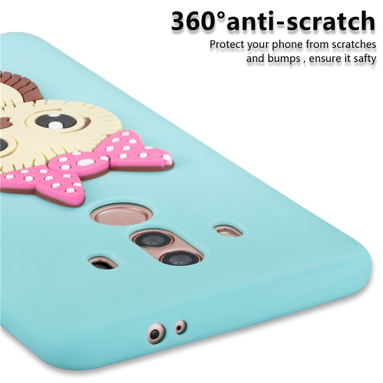Lovely Female Owl Pattern TPU Phone Case Accessory for Huawei Mate 10 Pro - Baby Blue-2