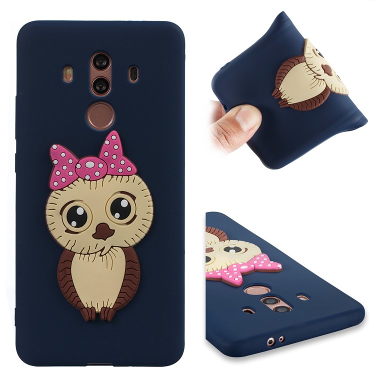 Lovely Female Owl Pattern TPU Phone Cover for Huawei Mate 10 Pro - Dark Blue-1