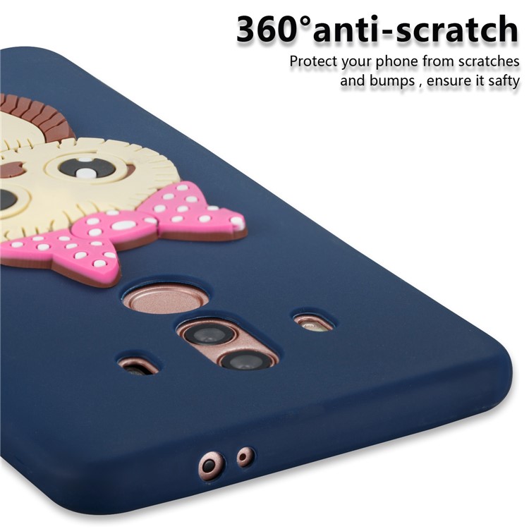 Lovely Female Owl Pattern TPU Phone Cover for Huawei Mate 10 Pro - Dark Blue-2