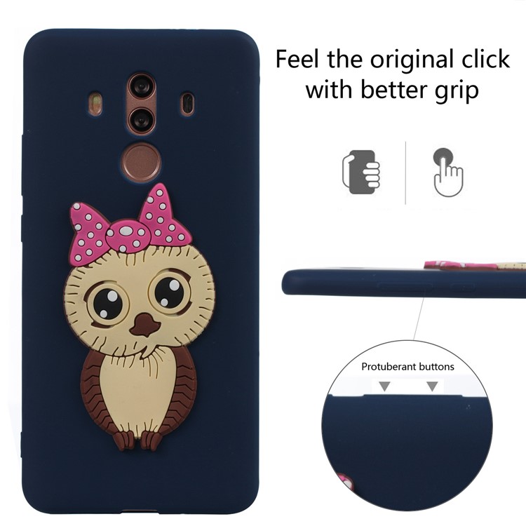 Lovely Female Owl Pattern TPU Phone Cover for Huawei Mate 10 Pro - Dark Blue-3