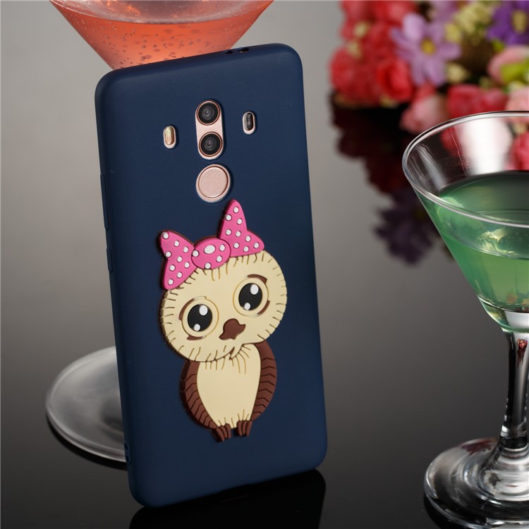 Lovely Female Owl Pattern TPU Phone Cover for Huawei Mate 10 Pro - Dark Blue-4