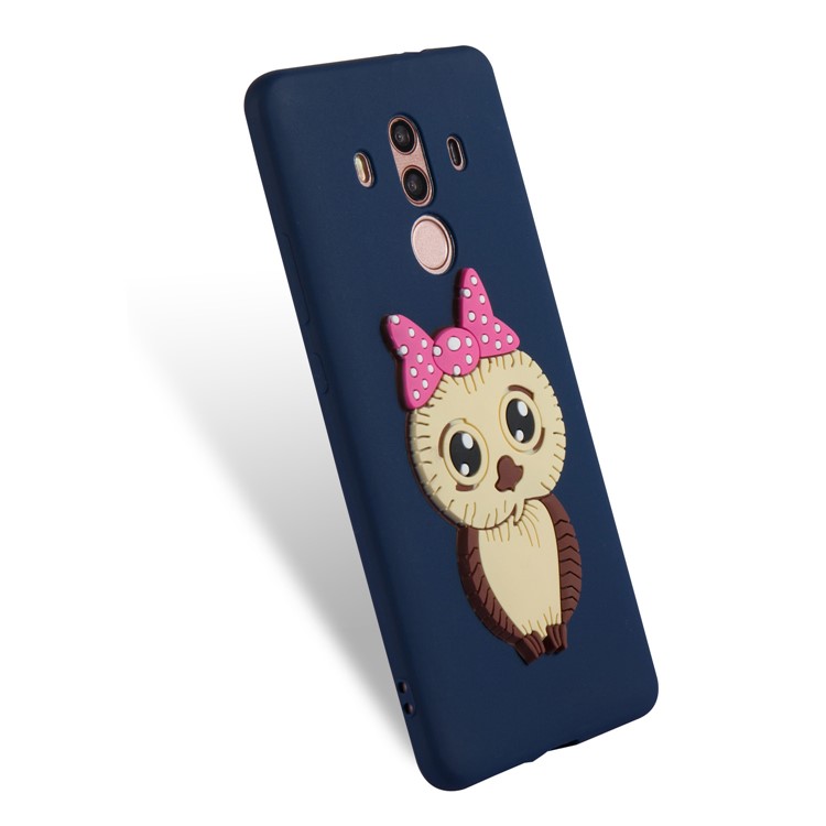 Lovely Female Owl Pattern TPU Phone Cover for Huawei Mate 10 Pro - Dark Blue-6