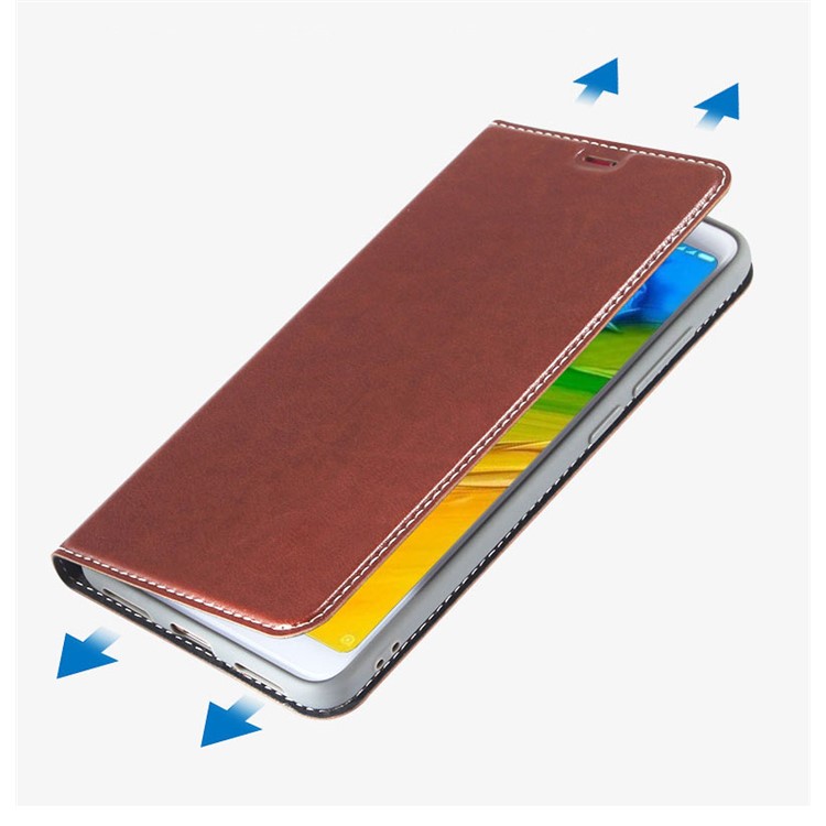 Business Style PU Leather Stand Case for Huawei Honor V10 / Honor View 10 - Brown-4