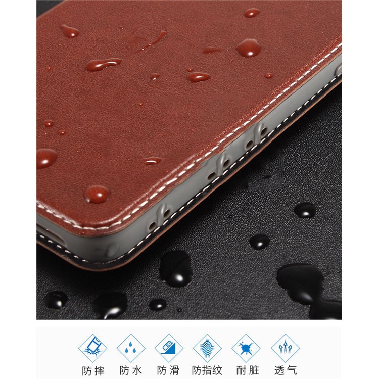 Business Style PU Leather Stand Case for Huawei Honor V10 / Honor View 10 - Brown-5