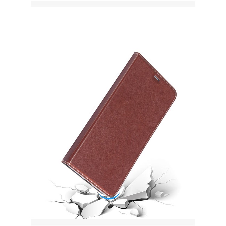 Business Style PU Leather Stand Case for Huawei Honor V10 / Honor View 10 - Brown-7