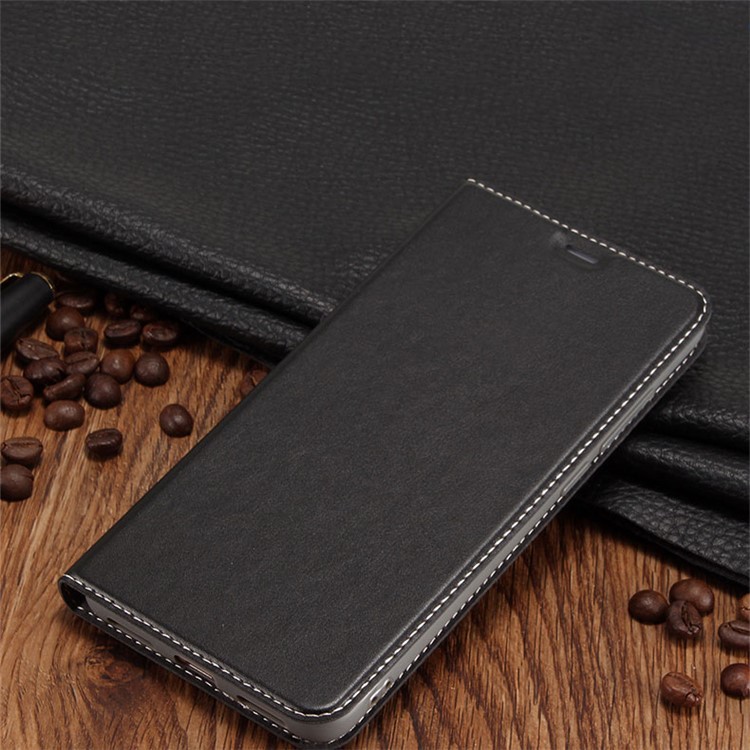 Business Style PU Leather Stand Cover for Huawei Honor V10 / Honor View 10 - Black-1