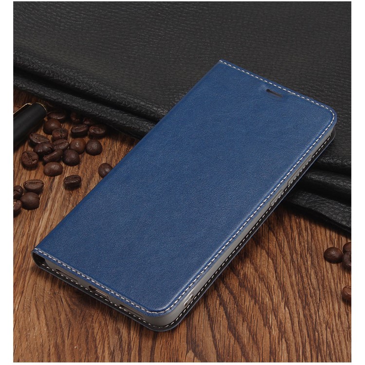 Business Style PU Leather Stand Protector Case for Huawei Honor V10 / Honor View 10 - Blue-1