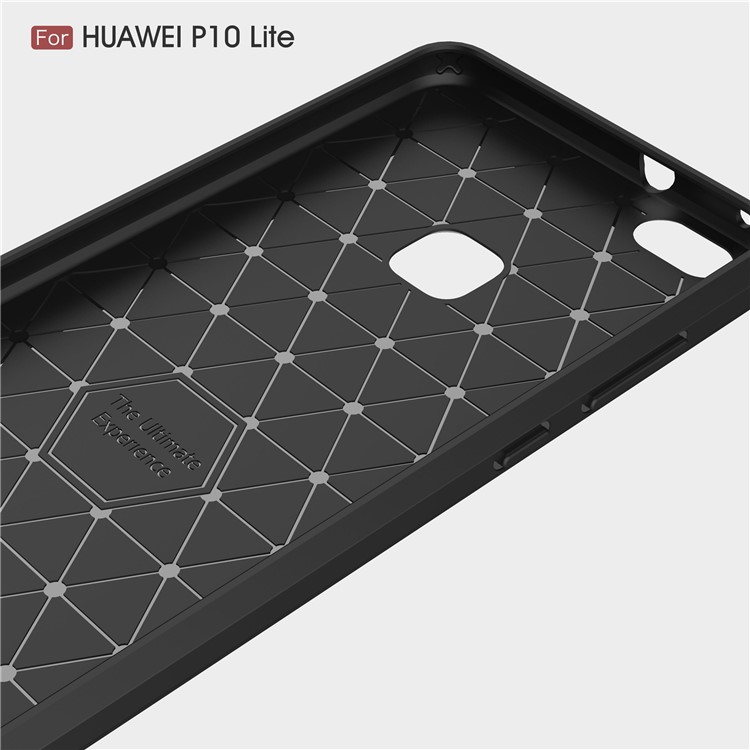 50PCS/Lot Carbon Fibre Brushed TPU Case for Huawei P10 Lite - Black-4