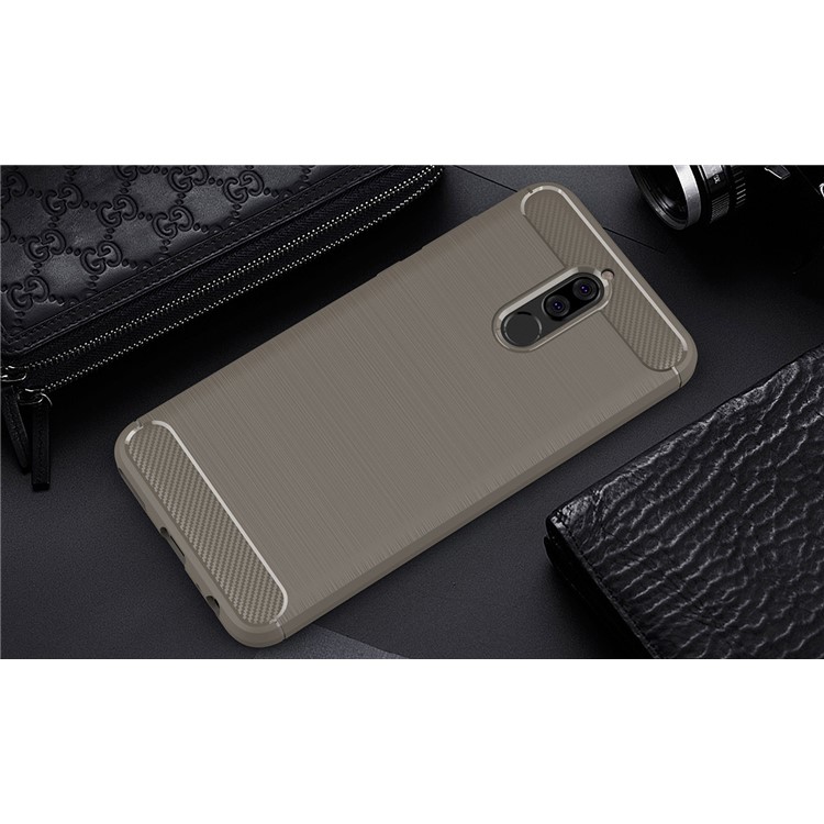 50Pcs/Set Carbon Fiber Texture Brushed TPU Cell Phone Cover for Huawei nova 2i / Maimang 6 / Mate 10 lite - Grey-2