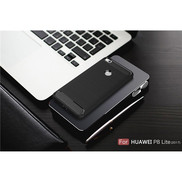 50Pcs/Set Brushed TPU Carbon Fiber Phone Case for Huawei P8 Lite (2017) / Honor 8 Lite - Black-10