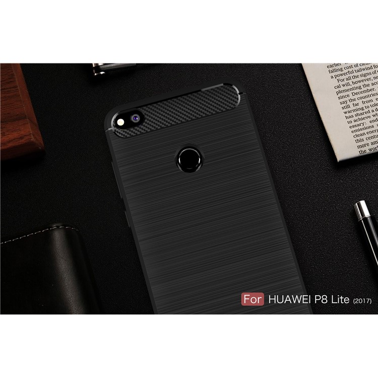 50Pcs/Set Brushed TPU Carbon Fiber Phone Case for Huawei P8 Lite (2017) / Honor 8 Lite - Black-11