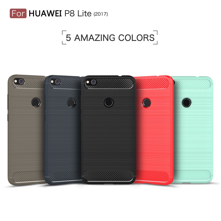 50Pcs/Set Brushed TPU Carbon Fiber Phone Case for Huawei P8 Lite (2017) / Honor 8 Lite - Black-12