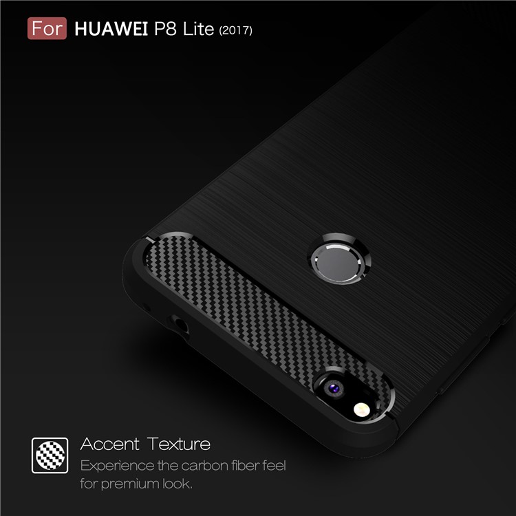 50Pcs/Set Brushed TPU Carbon Fiber Phone Case for Huawei P8 Lite (2017) / Honor 8 Lite - Black-5
