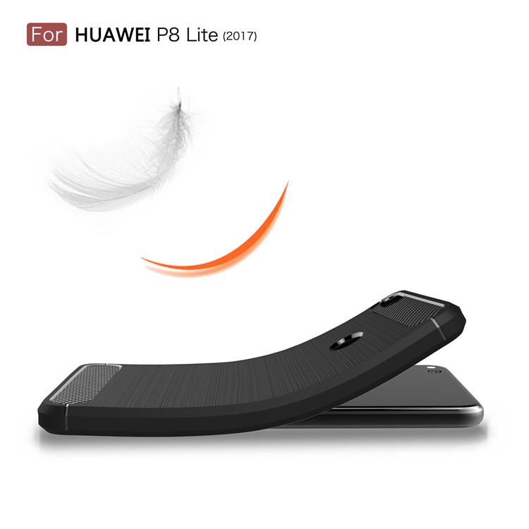 50Pcs/Set Brushed TPU Carbon Fiber Phone Case for Huawei P8 Lite (2017) / Honor 8 Lite - Black-8