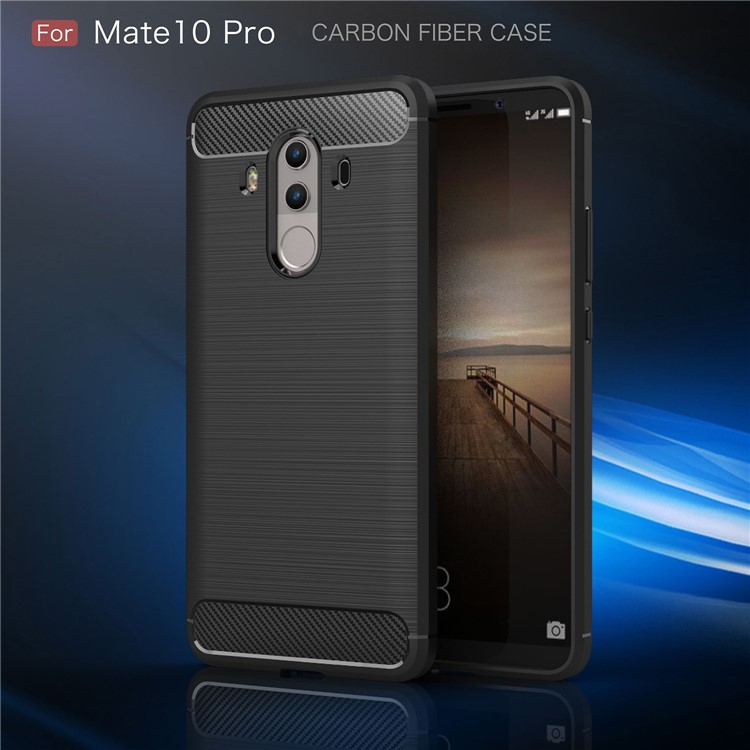 50Pcs/Set for Huawei Mate 10 Pro Carbon Fiber Texture Brushed TPU Mobile Case - Black-2