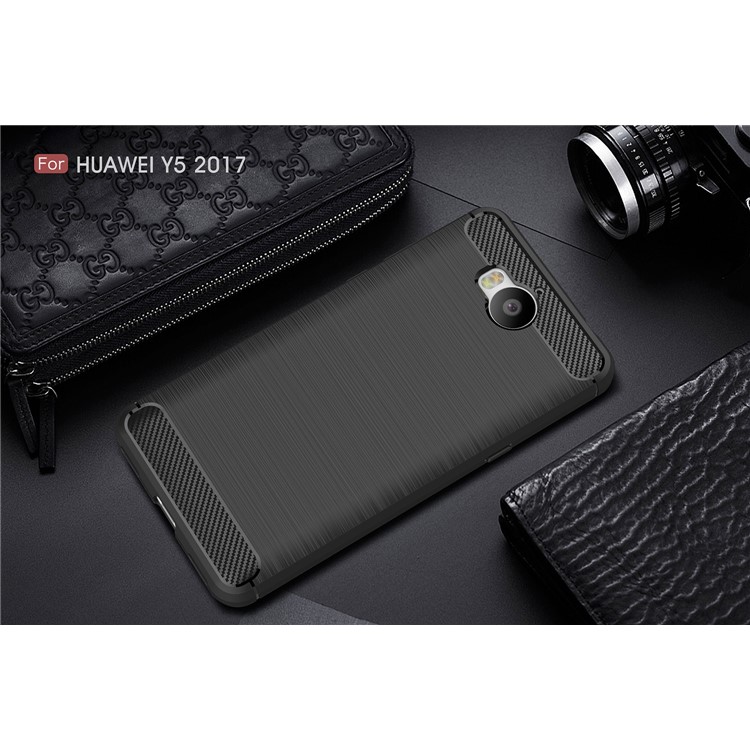 50Pcs/Set Carbon Fiber Texture Brushed Soft TPU Case for Huawei Y6 (2017) / Y5 (2017) - Black-10
