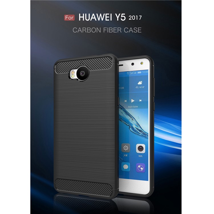 50Pcs/Set Carbon Fiber Texture Brushed Soft TPU Case for Huawei Y6 (2017) / Y5 (2017) - Black-2