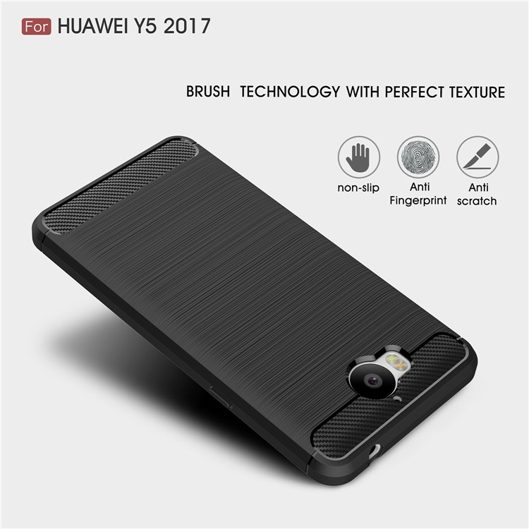 50Pcs/Set Carbon Fiber Texture Brushed Soft TPU Case for Huawei Y6 (2017) / Y5 (2017) - Black-3