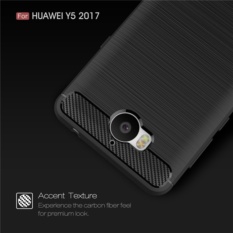 50Pcs/Set Carbon Fiber Texture Brushed Soft TPU Case for Huawei Y6 (2017) / Y5 (2017) - Black-4