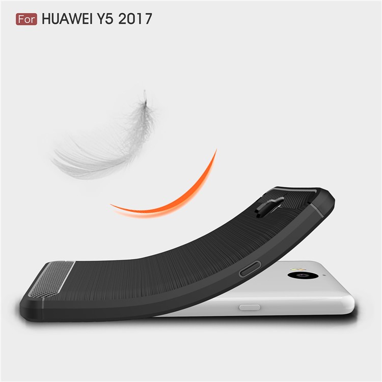 50Pcs/Set Carbon Fiber Texture Brushed Soft TPU Case for Huawei Y6 (2017) / Y5 (2017) - Black-7