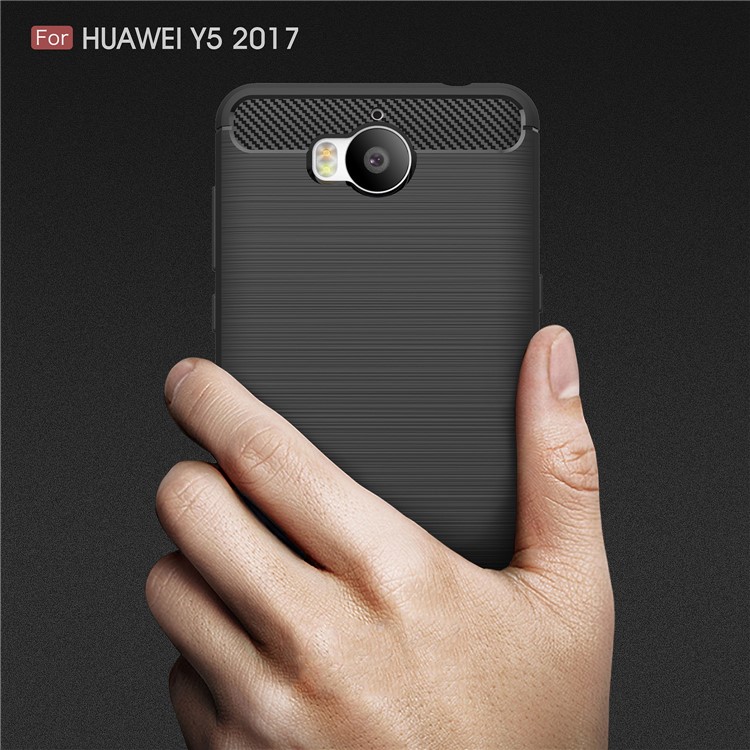 50Pcs/Set Carbon Fiber Texture Brushed Soft TPU Case for Huawei Y6 (2017) / Y5 (2017) - Black-8
