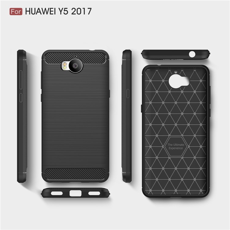 50Pcs/Set Carbon Fiber Texture Brushed Soft TPU Case for Huawei Y6 (2017) / Y5 (2017) - Black-9