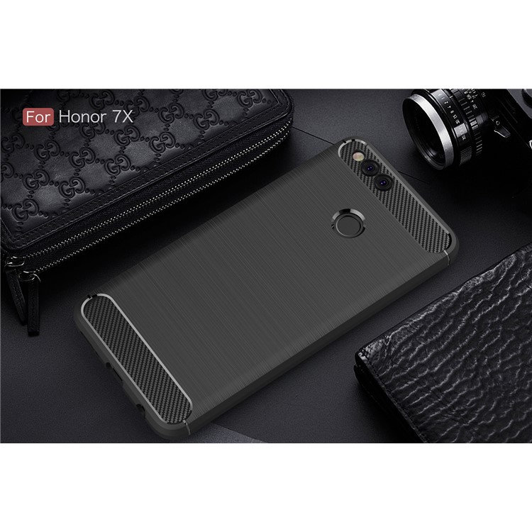 50Pcs/Set Carbon Fiber Texture Brushed TPU Cell Phone Case for Huawei Honor 7X - Black-10