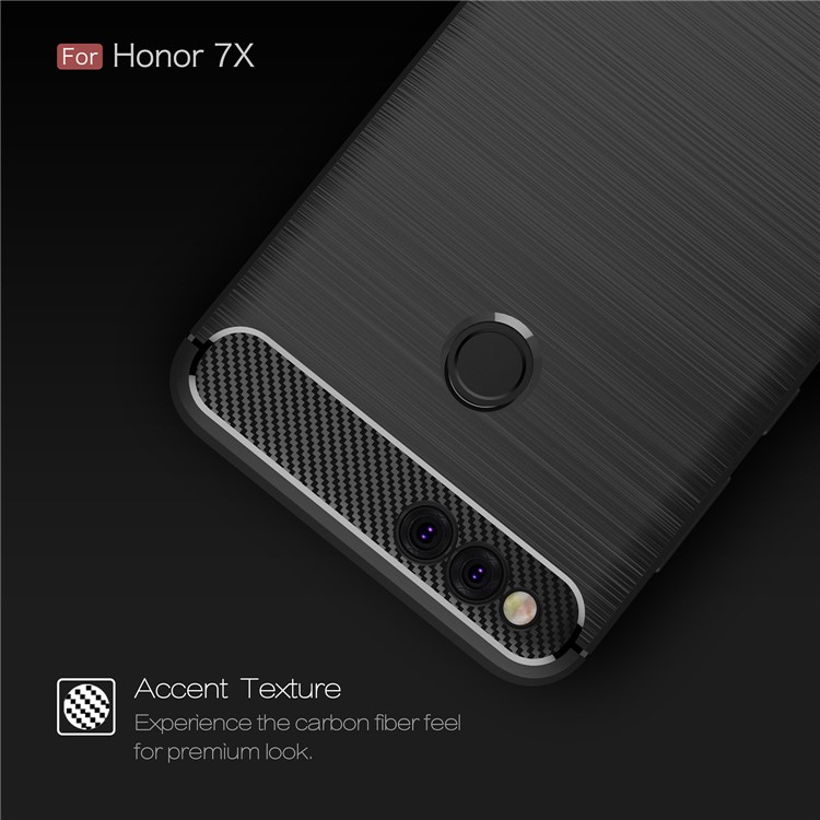 50Pcs/Set Carbon Fiber Texture Brushed TPU Cell Phone Case for Huawei Honor 7X - Black-4