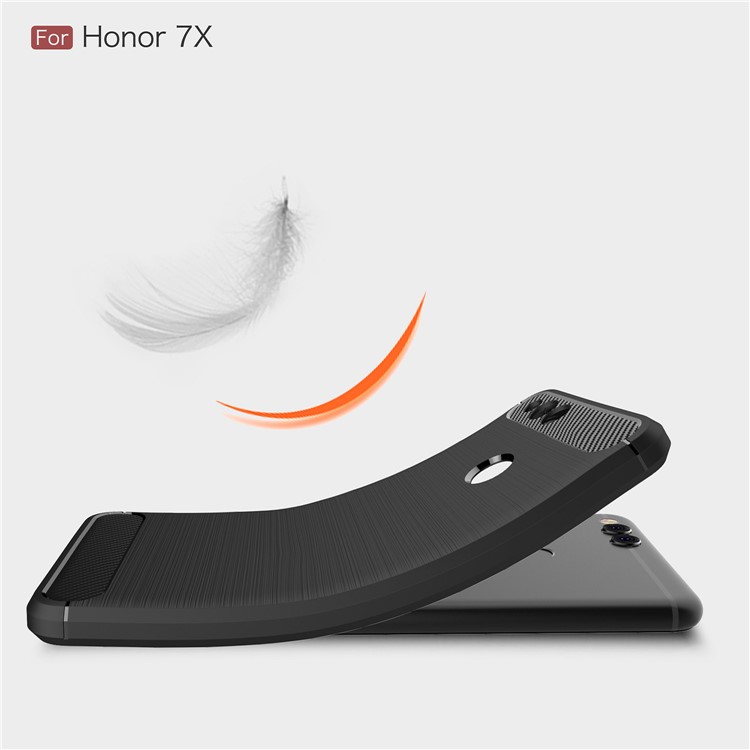 50Pcs/Set Carbon Fiber Texture Brushed TPU Cell Phone Case for Huawei Honor 7X - Black-7