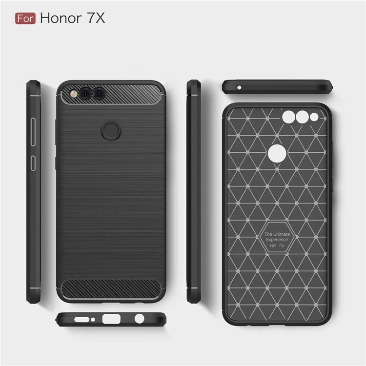 50Pcs/Set Carbon Fiber Texture Brushed TPU Cell Phone Case for Huawei Honor 7X - Black-9