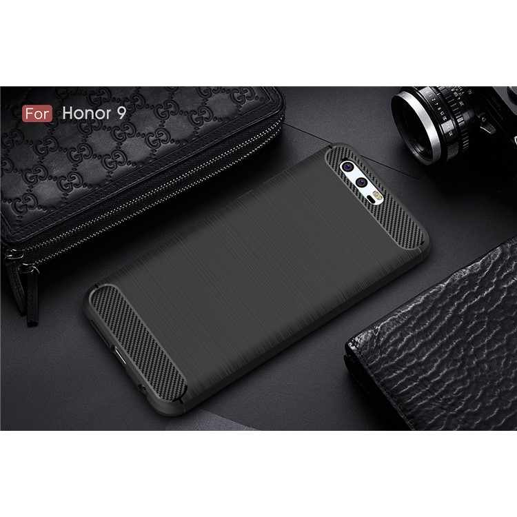 50Pcs/Set Carbon Fiber Texture Brushed TPU Mobile Phone Case for Huawei Honor 9 - Black-10