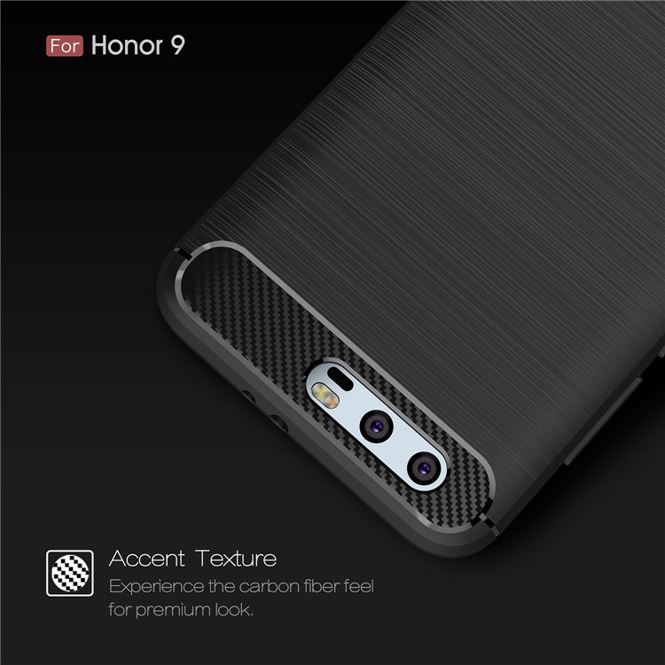 50Pcs/Set Carbon Fiber Texture Brushed TPU Mobile Phone Case for Huawei Honor 9 - Black-4