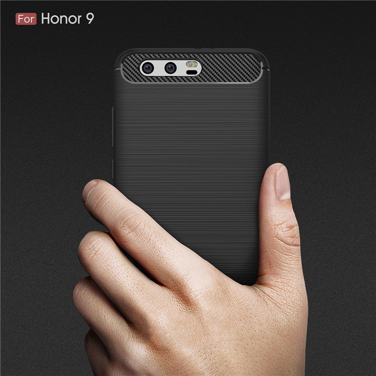 50Pcs/Set Carbon Fiber Texture Brushed TPU Mobile Phone Case for Huawei Honor 9 - Black-8