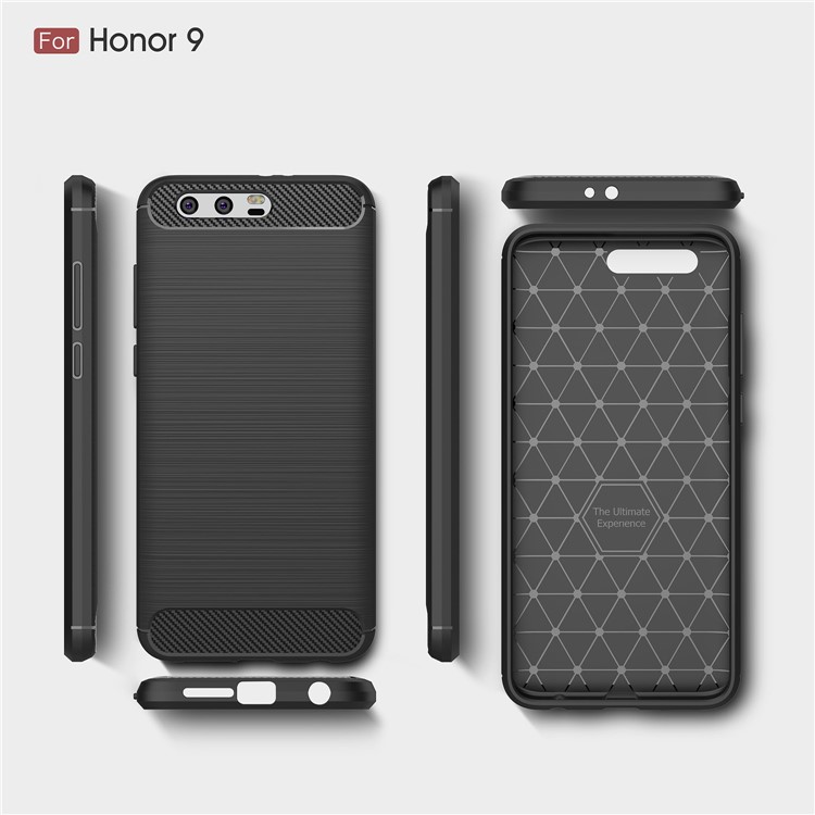50Pcs/Set Carbon Fiber Texture Brushed TPU Mobile Phone Case for Huawei Honor 9 - Black-9