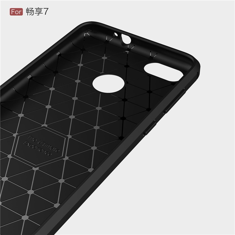 50Pcs/Lot Carbon Fiber Texture Brushed TPU Back Case for Huawei P9 Lite Mini / Enjoy 7 / Y6 Pro (2017) - Black-5