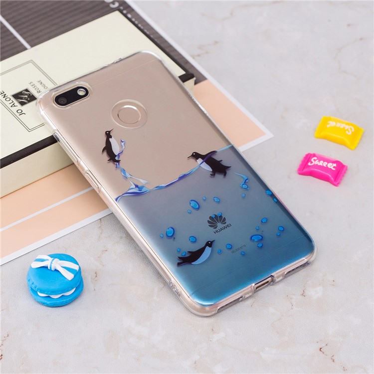 Clear IMD TPU Gel Back Cover for Huawei P9 lite mini/Y6 Pro (2017)/Enjoy 7 - Penguins-2