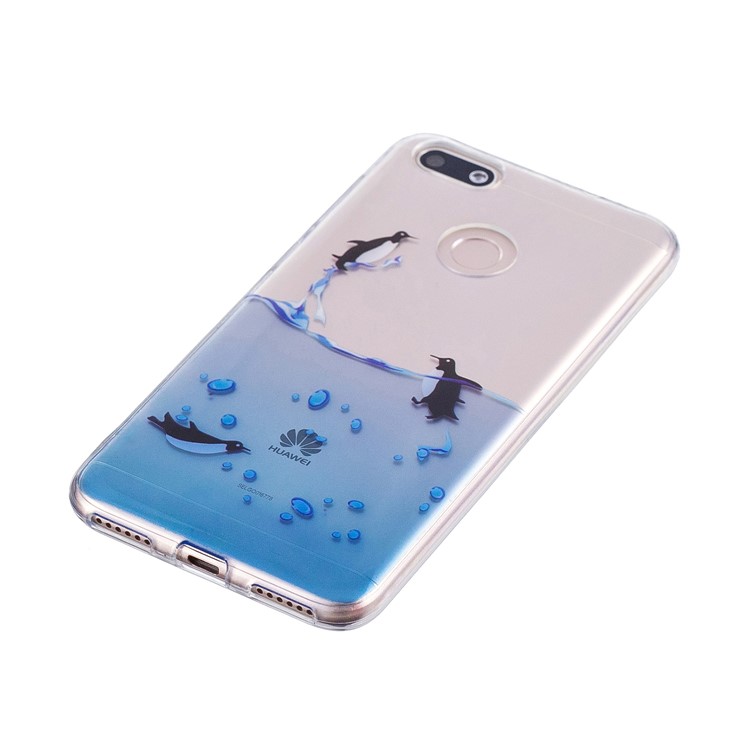 Clear IMD TPU Gel Back Cover for Huawei P9 lite mini/Y6 Pro (2017)/Enjoy 7 - Penguins-4