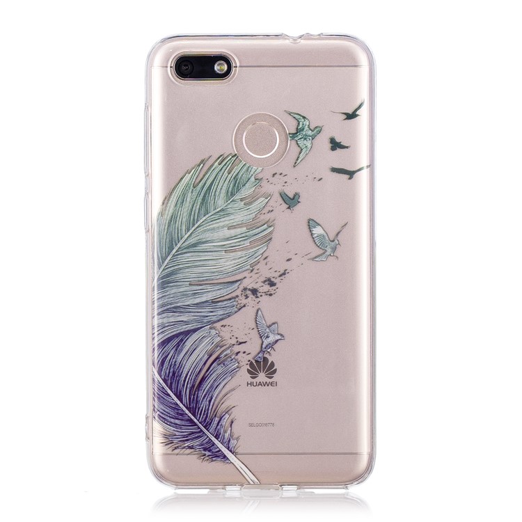 Clear IMD TPU Gel Back Shell for Huawei P9 lite mini/Y6 Pro (2017)/Enjoy 7 - Feather and Birds-1