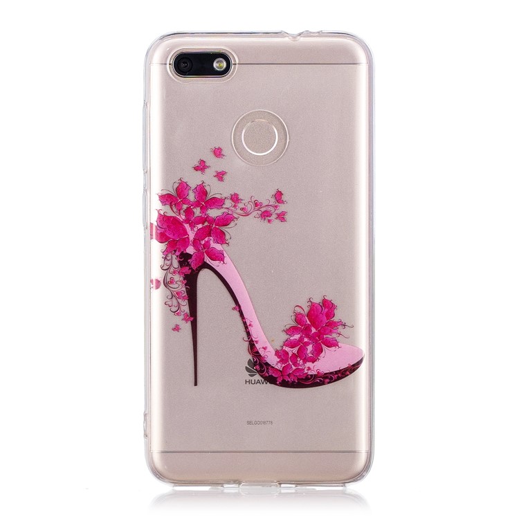 Clear IMD TPU Gel Back Casing for Huawei P9 lite mini/Y6 Pro (2017)/Enjoy 7 - High-heeled Shoes-1