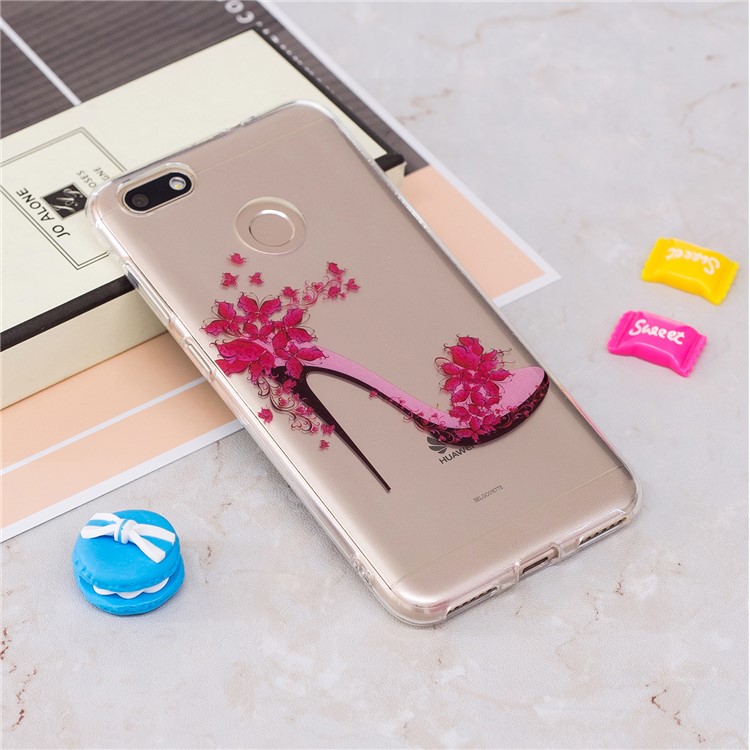 Clear IMD TPU Gel Back Casing for Huawei P9 lite mini/Y6 Pro (2017)/Enjoy 7 - High-heeled Shoes-2