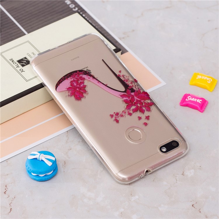 Clear IMD TPU Gel Back Casing for Huawei P9 lite mini/Y6 Pro (2017)/Enjoy 7 - High-heeled Shoes-3