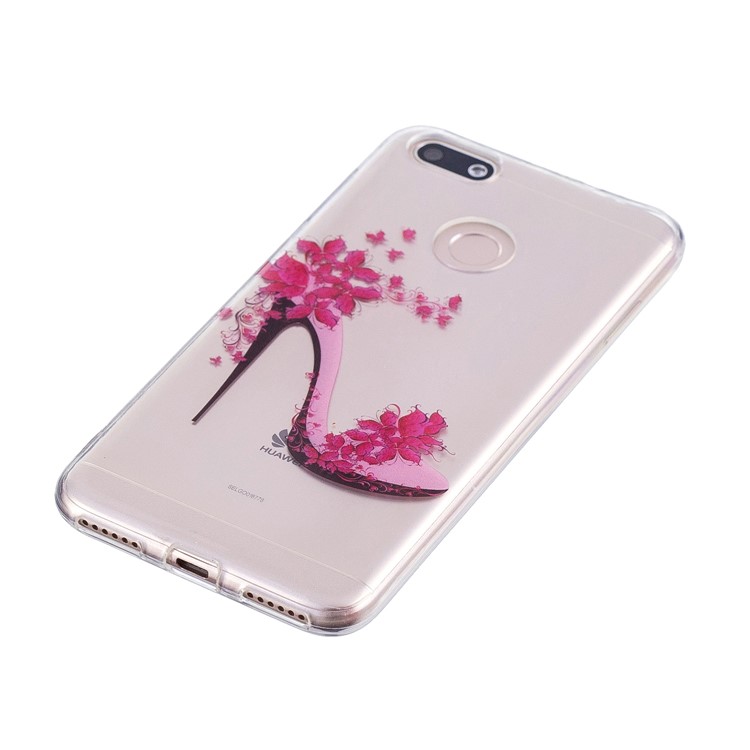 Clear IMD TPU Gel Back Casing for Huawei P9 lite mini/Y6 Pro (2017)/Enjoy 7 - High-heeled Shoes-4
