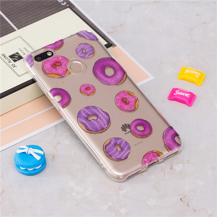 Clear IMD TPU Gel Protective Case for Huawei P9 lite mini/Y6 Pro (2017)/Enjoy 7 - Doughnuts-2