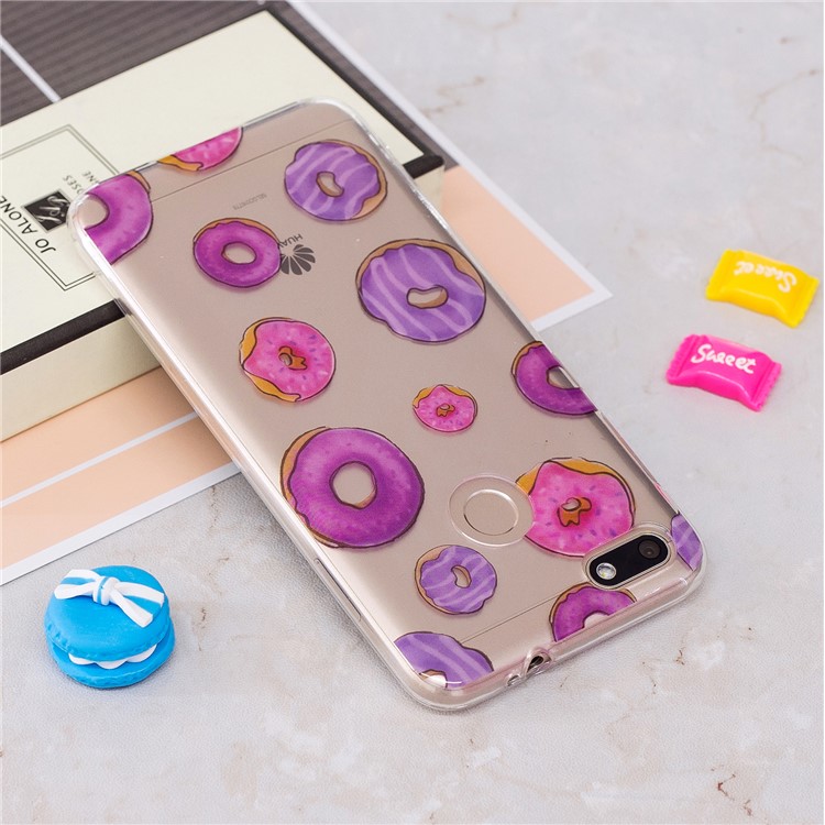 Clear IMD TPU Gel Protective Case for Huawei P9 lite mini/Y6 Pro (2017)/Enjoy 7 - Doughnuts-3