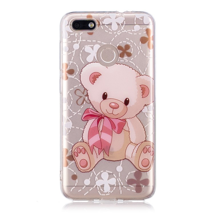 Clear IMD TPU Gel Protective Case for Huawei P9 lite mini/Y6 Pro (2017)/Enjoy 7 - Bear Doll-1