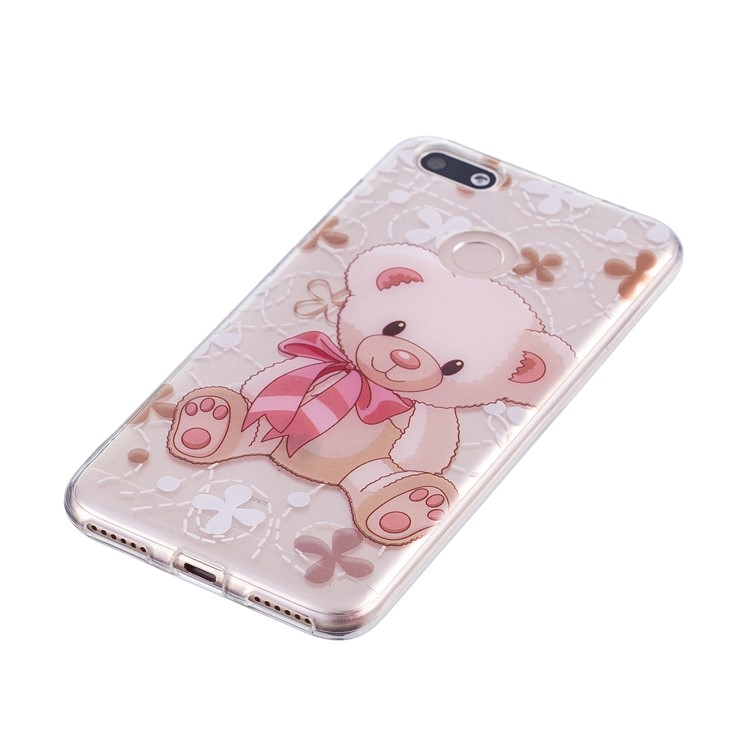 Clear IMD TPU Gel Protective Case for Huawei P9 lite mini/Y6 Pro (2017)/Enjoy 7 - Bear Doll-4