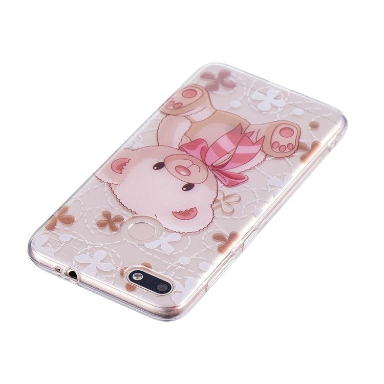 Clear IMD TPU Gel Protective Case for Huawei P9 lite mini/Y6 Pro (2017)/Enjoy 7 - Bear Doll-5