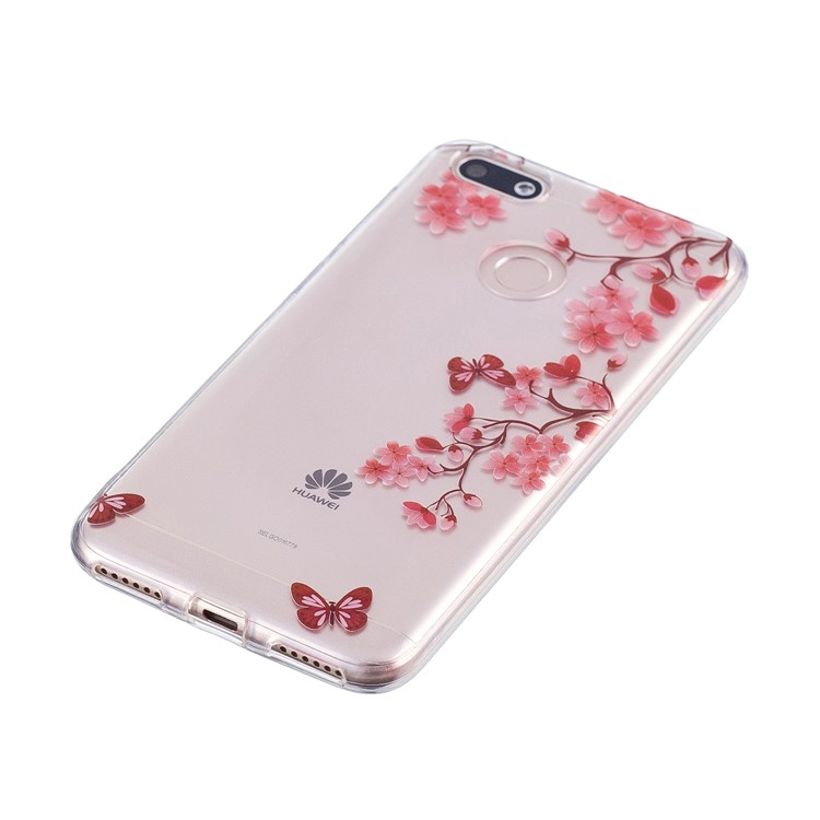 Clear IMD Soft TPU Gel Protective Mobile Phone Case for Huawei P9 lite mini/Y6 Pro (2017)/Enjoy 7 - Flowers and Butterflies-4