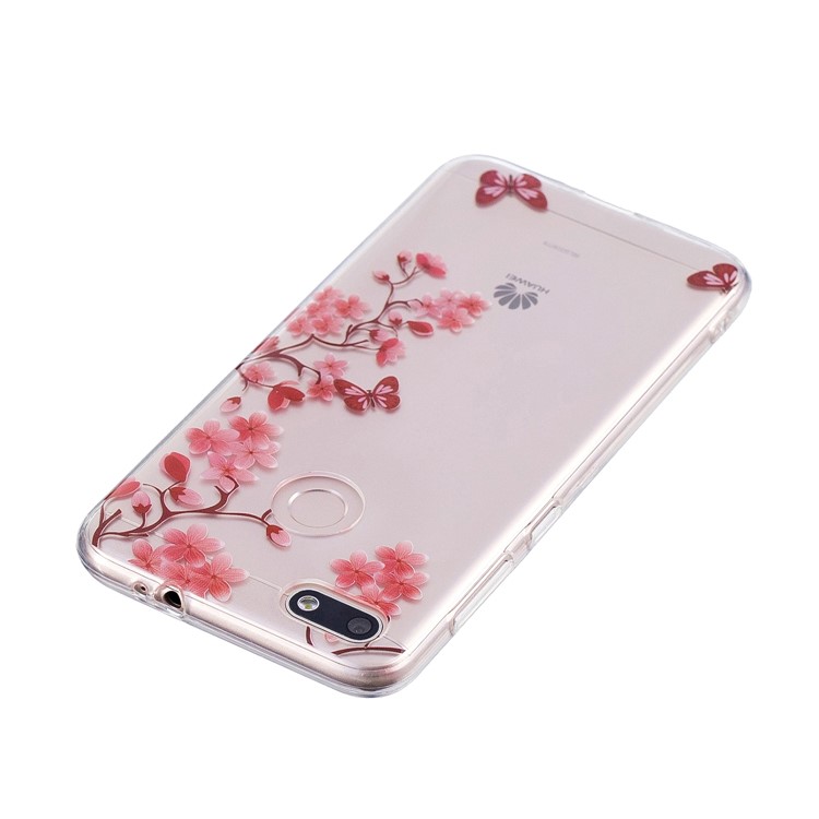 Clear IMD Soft TPU Gel Protective Mobile Phone Case for Huawei P9 lite mini/Y6 Pro (2017)/Enjoy 7 - Flowers and Butterflies-5